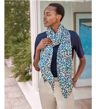 Silk Blend Printed Scarf